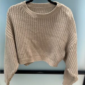 Cozy Tan Knit Sweater
